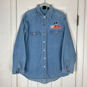 Vintage 90’s Mickey Unlimited Jerry Leigh Denim Button Up Shirt Men’s M